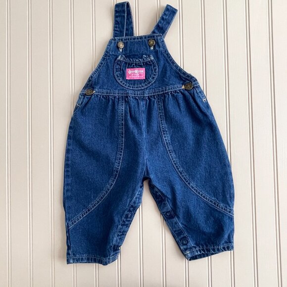 OshKosh B'Gosh Unisex Infant Toddler Vestbak Overalls Vintage Size 2T Denim Baby